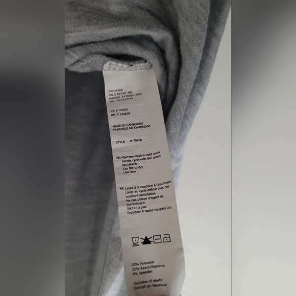 Ladies small Ambiance grey tank romper with pockets gray - Picture 6 of 6